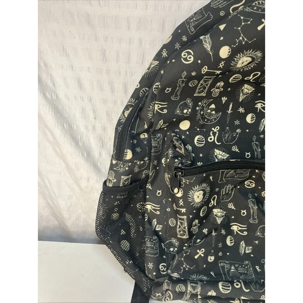 Mushrooms Moons & Crystals Backpack 12”x6”x17”